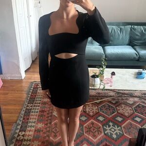 MISHA COLLECTION Black Long Sleeve Cut-Out Dress